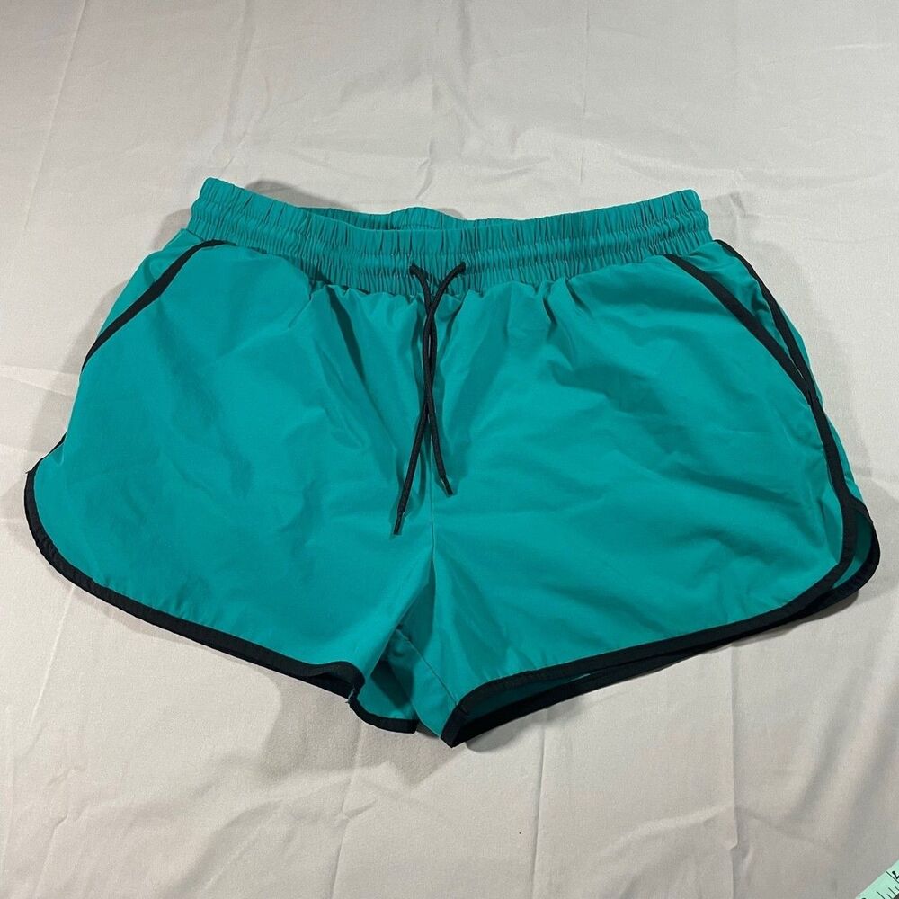 Fulbelle Lined Teal Athletic Shorts Drawstring Women's Size Large